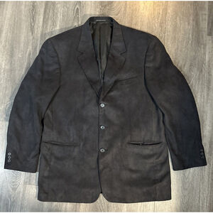 Riggings 44L Black Faux Suede Three Button Jacket